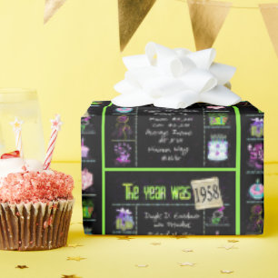 Papier Cadeau Trivia de l'année d'anniversaire 1958