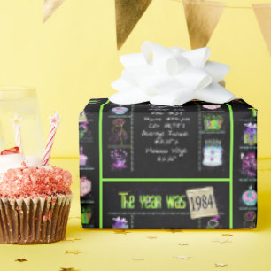 Papier Cadeau Trivia de l'année d'anniversaire 1984