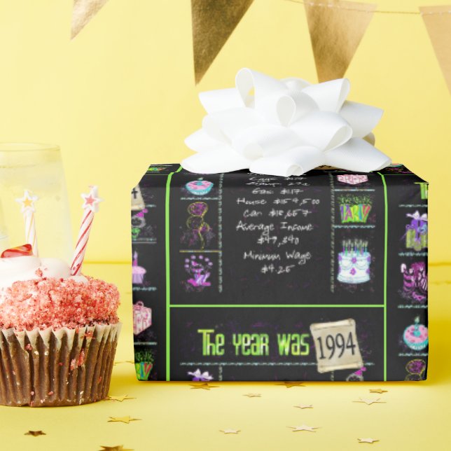 Papier Cadeau Trivia de l'année d'anniversaire 1994 (Fête d'anniversaire)