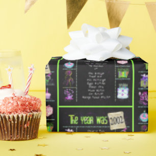 Papier Cadeau Trivia de l'année d'anniversaire 2002