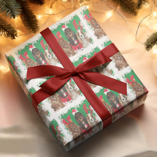 Papier Cadeau Trois Cavalier King Charles Spaniels Snowflakes