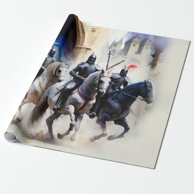 Papier Cadeau Trois chevaliers partent - La Quête (Déroulé)