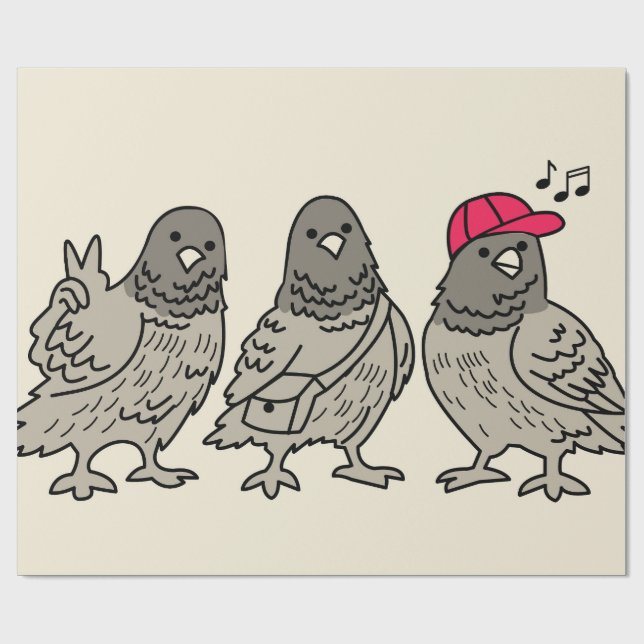 Papier Cadeau Trois meilleurs amis (Plat)