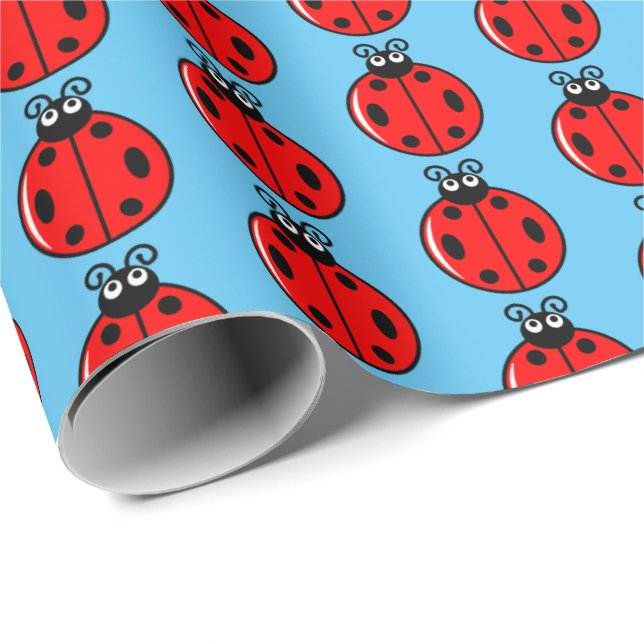 Papier Cadeau Trois petits Ladybugs - Papier d'enveloppement mat (Coin rond)