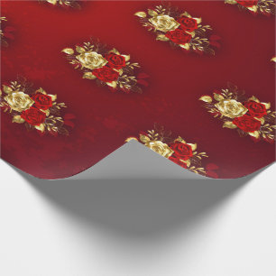 Papier Cadeau Trois Roses de bijoux