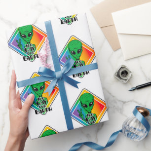 Papier Cadeau Trop gay pour la terre Drôle Alien OVNI