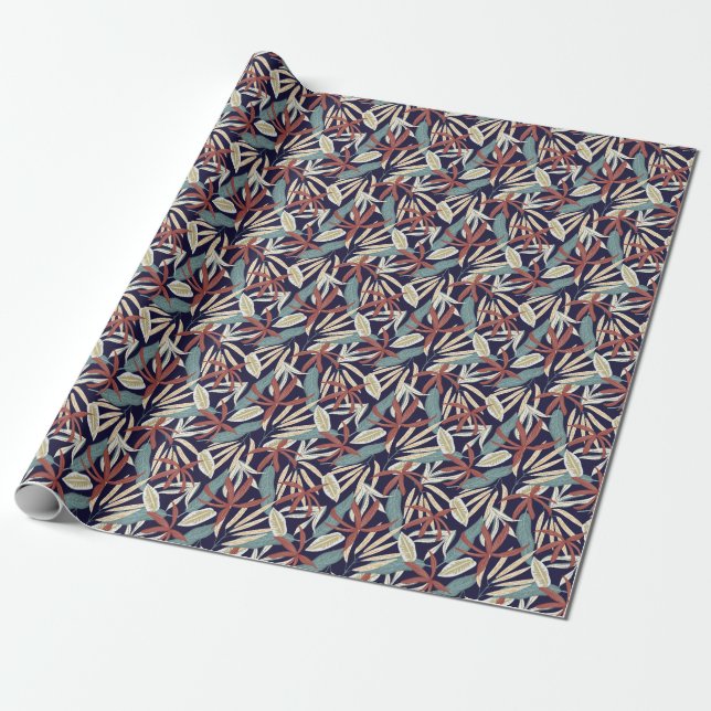 Papier Cadeau Tropical Dark : Creative Plante Print (Déroulé)