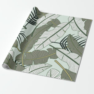 Papier Cadeau Tropical leaves seamless pattern