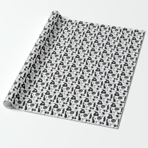 Papier Cadeau Tropical Orange Grey : Motif Vintage