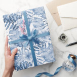Papier Cadeau Tropical violet bleu Feuille Fête des mariées<br><div class="desc">Tropical violet bleu Feuille Fête des mariées</div>