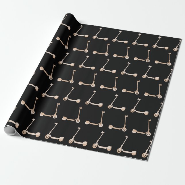 Papier Cadeau Trottinette électrique à motifs (Déroulé)