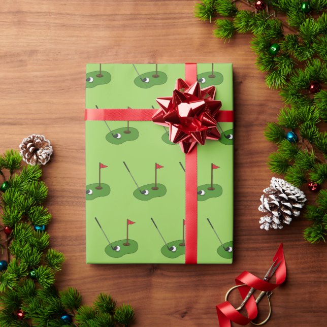 Papier Cadeau Trou de golf avec Motif Drapeau (Cadeau de vacances)