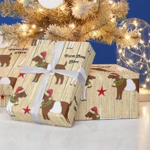 Papier Cadeau Troupeau de chèvre de Noël russe personnalisé