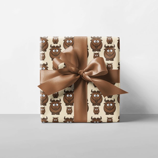 Papier Cadeau Troupeau de saumons (Herd of Wildebeests Wrapping Paper)