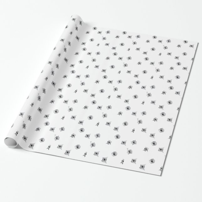Papier Cadeau Trous de balle drôles (Déroulé)