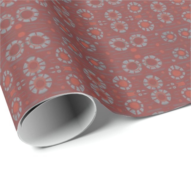 Papier Cadeau "Trouvez le lapin" motif rustique, tons terre (Coin rond)