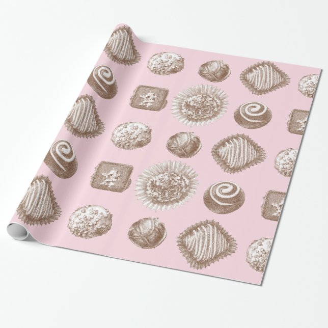 Papier Cadeau Truffes au chocolat (Déroulé)