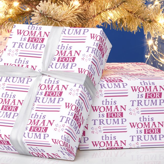 Papier Cadeau Trump - cette femme est pour TRUMP Wrapper Paper (in-situ depiction of wrapping paper)
