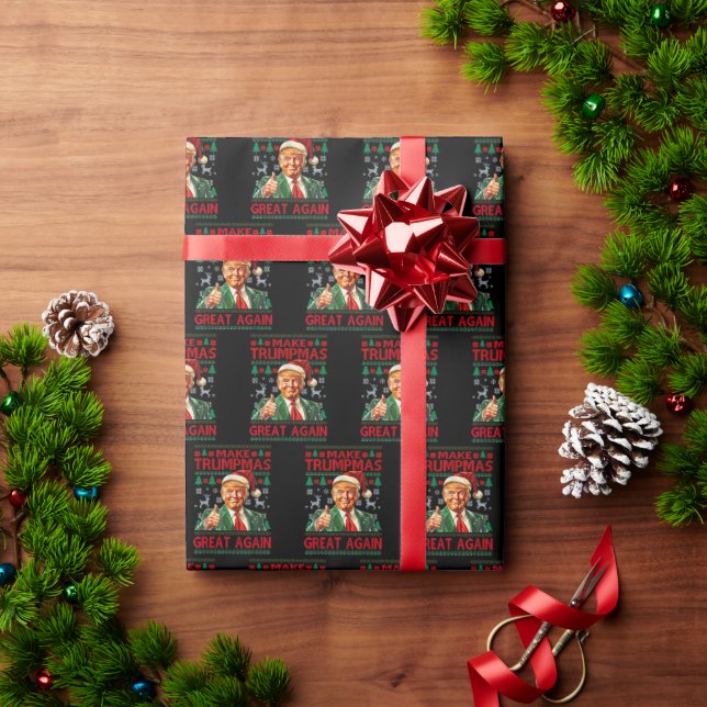 Papier Cadeau Trump Christmas Gift Wrap, Donald Trump Christmas (Cadeau de vacances)