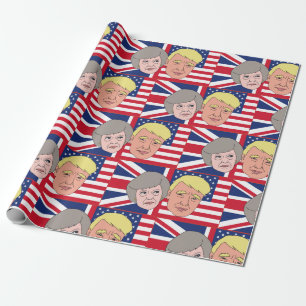 Papier Cadeau Trump et Theresa Wrapper Paper