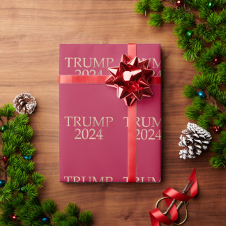 Papier Cadeau Trump Gold 2024 sur Red