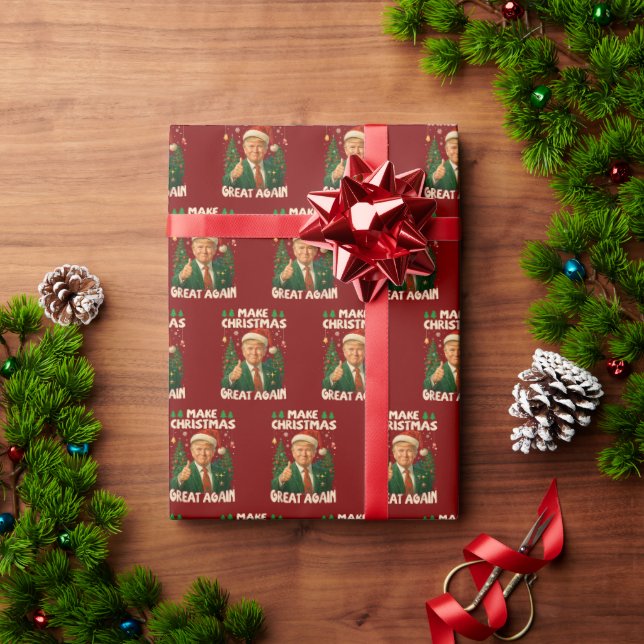 Papier Cadeau Trump Make Christmas Great Again (Cadeau de vacances)