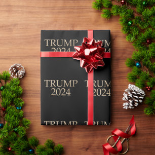 Papier Cadeau Trump noir et or 2024