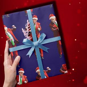 Papier Cadeau Trump Père Noël   Trump Danse Cadeau de Noël