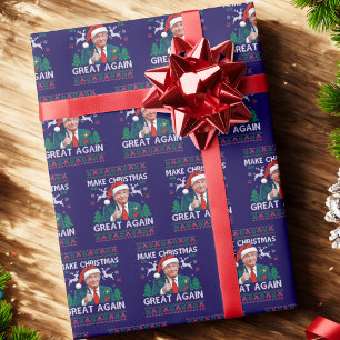 Papier Cadeau Trump rend Noël super à nouveau laide bleu