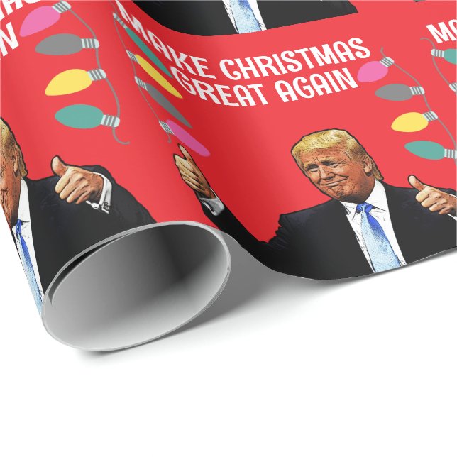 PAPIER CADEAU TRUMP RENDRE NOËL GRAND PAPIER À NOUVEAU (Coin rond)