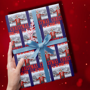 Papier Cadeau Trump Santa Hat   Je serai à la maison pour Noël b