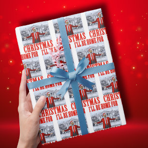 Papier Cadeau Trump Santa Hat Trump Je serai à la maison pour