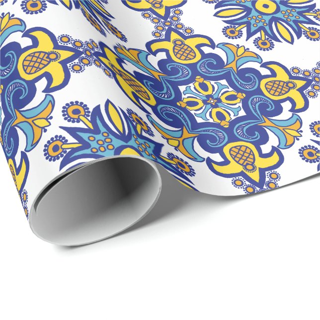 Papier Cadeau Tuile de Talavera (Coin rond)