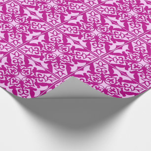 Papier Cadeau Tuile marocaine - magenta et rose