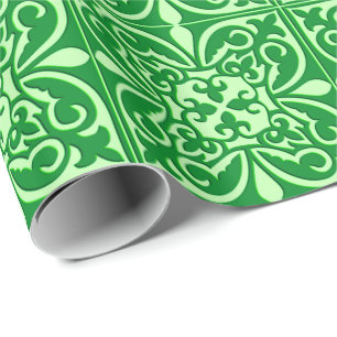 Papier Cadeau Tuile marocaine - vert émeraude