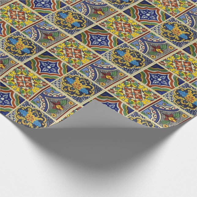 Papier Cadeau Tuiles de Talavera de Mexicain (Coin)