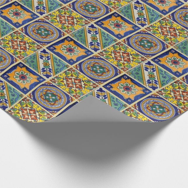 Papier Cadeau Tuiles de Talavera de Mexicain (Coin)