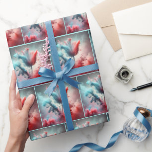 Papier Cadeau Tulipe Abstraite Aux Nuages Fumés