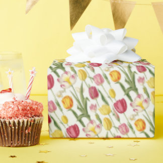 Papier Cadeau Tulipes Vintages colorées