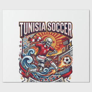 Papier Cadeau Tunisie Football Skeleton Attaquant Nations Premiu