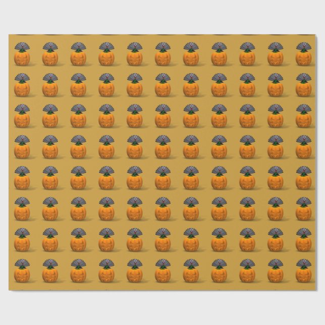 Papier Cadeau Turquie Et Citrouille (Plat)