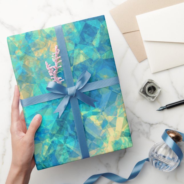 Papier Cadeau Turquise Crumpled Texture (Cadeaux)