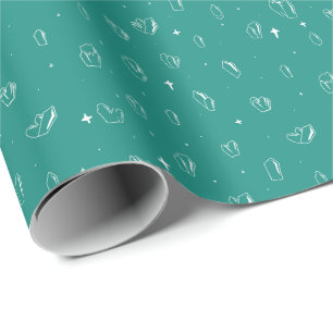 Papier Cadeau Turquoise cristal Outline Mystique