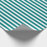 Papier Cadeau Turquoise et blanc Simple Horizontal trié<br><div class="desc">Papier d'enveloppement turquoise et blanc simple horizontal trié</div>