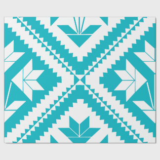 Papier Cadeau Turquoise Floral Quilt Wrapping Paper