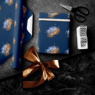 Papier Cadeau Twinkle Little Star Poussière d'or en cuivre ble