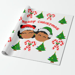 Papier Cadeau Twinzings African American Christmas Afro Kids Twi
