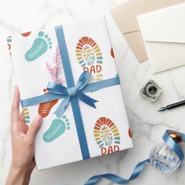Papier Cadeau Two Footsteps Fatrhers Day Wrapping Paper (Cadeaux)
