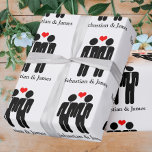Papier Cadeau Two Grooms In Ties Wedding Customizable<br><div class="desc">Mr and Mr silhouette Gay Wedding customizable gift wrap paper .. perfect for the two grooms .. mister and mister personalized wrapping paper roll for the civil ceremony / wedding / anniversary from Ricaso</div>