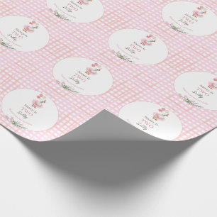 Papier Cadeau Two Silly Goose 2e Anniversaire Rose